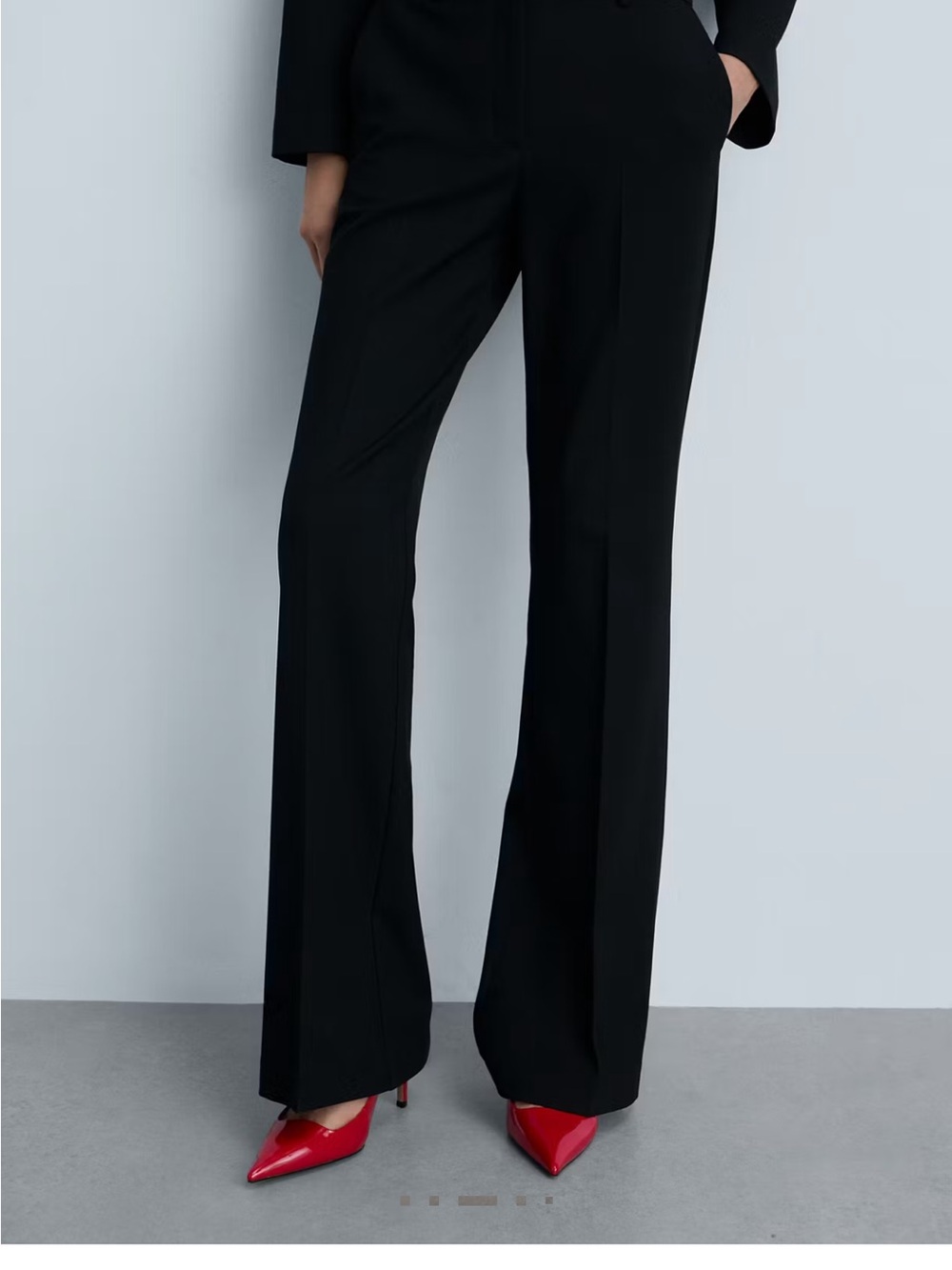 Mango Black HIGH-WAIST FLARED TROUSERS